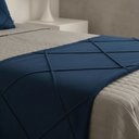 Ver imagem 3 de Peseira Drapeada Veludo Luxo 1,60x0,50m Dupla Face cama solteiro Azul Marinho