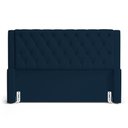 Ver imagem 5 de Cabeceira e Calçadeira Báu King Size Atena 195cm Capitonê Veludo Azul Marinho - Desk Design