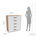 Ver imagem 4 de Cômoda Valência com 5 Gavetas 90x104cm Freijó/Branco 240831