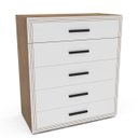Ver imagem 2 de Cômoda Valência com 5 Gavetas 90x104cm Freijó/Branco 240831