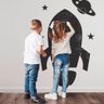Adesivo de Parede Lousa Infantil Foguete Desenhar e Escrever - 2