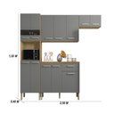 Ver imagem 2 de Armário de Cozinha Compacta 12 Portas 1 Gaveta com Balcão London - Freijó/gris