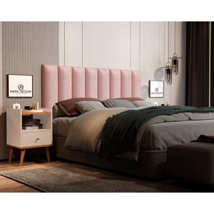Cabeceira de Cama Box Módulo Estofado 60x20 - Corino Rose