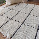 Ver imagem 3 de Tapete Artesanal Algodão Sala Quarto Grid Preto 80 X 1,50