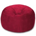Ver imagem 1 de Puff Redondo 80x20 em Suede Vermelho com Enchimento