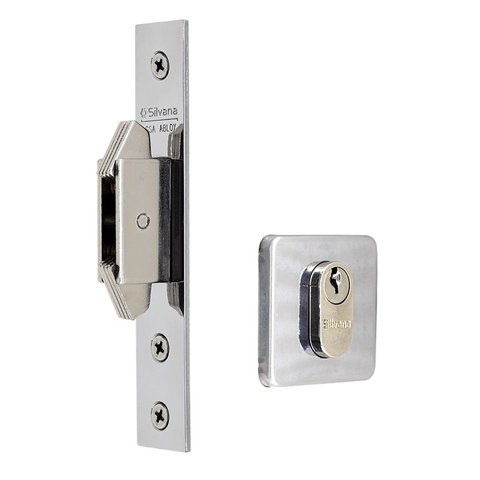 Fechadura 4500 Auxiliar Seta - Roseta Quadrada - Inox Polido