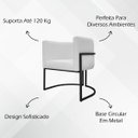 Ver imagem 3 de Poltrona Decorativa Recepção Luna Tecido Sintético Cores Base de Ferro Preta