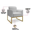 Ver imagem 6 de Kit 01 Namoradeira 02 Lugares e 01 Poltrona Marisa Linho Base Industrial Metálica Dourado - D’Rossi - A05
