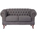 Ver imagem 3 de Namoradeira Chesterfield Duque 2 Lugares em Linho Grafite