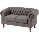 Ver imagem 2 de Namoradeira Chesterfield Duque 2 Lugares em Linho Grafite