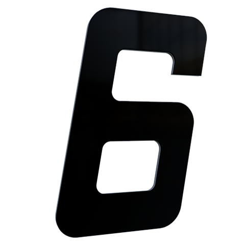 Número 130mm Garbo Font - Preto - Metalmidia 6