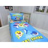 Jogo De Lençol Cobre Leito E Fronha Baby Shark Azul Kit 2pçs - 2