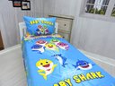 Ver imagem 2 de Jogo De Lençol Cobre Leito E Fronha Baby Shark Azul Kit 2pçs