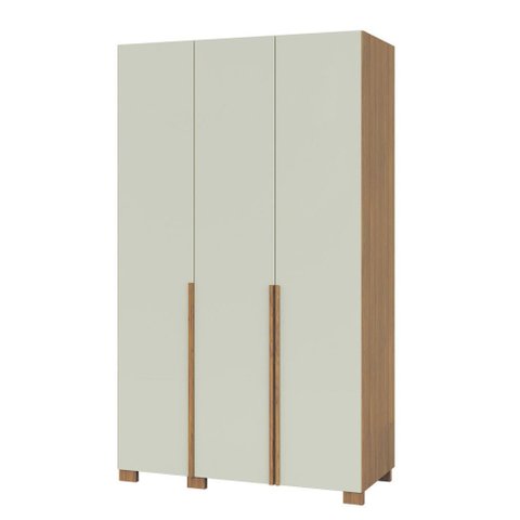 Guarda Roupa Roupeiro 135cm 3 Portas W203 Freijó Off White Dalla Costa