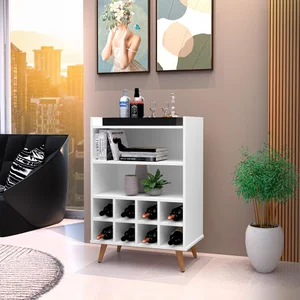 Adega Bar Buffet Paris com 2 Prateleira e Pés Palito - Branco