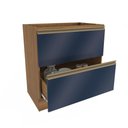 Ver imagem 2 de Balcão 2 Gavetas Kappesberg Celeste 100% Mdf Nogueira/azul Profundo 80cm
