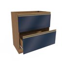 Ver imagem 3 de Balcão 2 Gavetas Kappesberg Celeste 100% Mdf Nogueira/azul Profundo 80cm