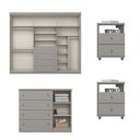 Ver imagem 3 de Conjunto Quarto Casal Guarda Roupa 6 Pts, Cômoda e 2 Mesa Cabeceira Amy Casa 812