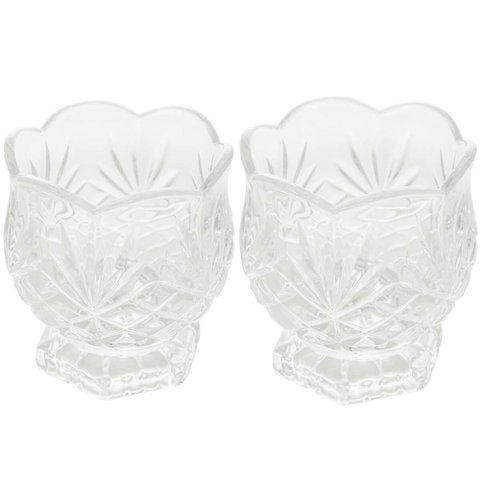 Kit 2 Porta Colher Vidro Cristal 8x8cm Vasinho Dublin Mesa Lyor Pequeno Decorativo