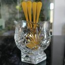 Ver imagem 5 de Kit 2 Porta Colher Vidro Cristal 8x8cm Vasinho Dublin Mesa Lyor Pequeno Decorativo