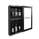 Ver imagem 6 de Bar Adega Peq Para Vinhos E Bebidas Cristaleira Suspenso De Parede Para Sala Estar Ou Jantar Preto