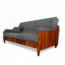 Ver imagem 1 de Sofá Cama Paris Ii Ripado Acquablock Madeira Maciça Natural D33 - Chumbo