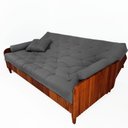 Ver imagem 3 de Sofá Cama Paris Ii Ripado Acquablock Madeira Maciça Natural D33 - Chumbo