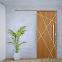 Ver imagem 2 de Porta de Correr Agatha Trilho Vision Pux. Barra Chata Cromado 1.10 X 2.10 Lado Esquerdo – Hale