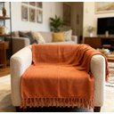 Ver imagem 1 de Manta em Algodão 1,40 X 2,30 Terra Cota