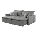 Ver imagem 5 de Sofá-Cama Casal 3 Lugares  Linho Cinza Luxo 160cm