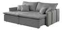 Ver imagem 5 de Sofá-Cama Casal 3 Lugares Linho Cinza Luxo 160cm