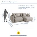 Ver imagem 4 de Sofá Cama Modular Orgânico Retrátil 4 Lugares com Almofadas 280cm Malibu