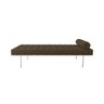 Couch Barcelona Cromado em Couro Natural Marrom - 1
