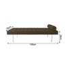 Couch Barcelona Cromado em Couro Natural Marrom - 2