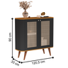 Buffet com 2 Portas e 1 Prateleira Madrid Preto Nature - 2