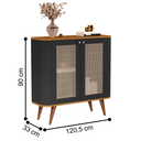 Ver imagem 2 de Buffet com 2 Portas e 1 Prateleira Madrid Preto Nature