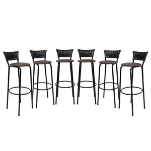 Kit 6 Cadeiras Alta 80cm para Balcão Ilha Bancada Área Gourmet Bar Piscina Banqueta Itagold