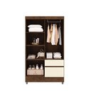 Ver imagem 3 de Guarda Roupa Pequeno Ideal 4 Portas e 2 Gavetas para Quarto de Hospedes:imbuia Champanhe