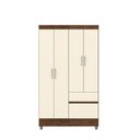 Ver imagem 1 de Guarda Roupa Pequeno Ideal 4 Portas e 2 Gavetas para Quarto de Hospedes:imbuia Champanhe