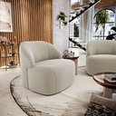 Ver mais imagens de Poltrona Decorativa Living Kaya Orgânica Veludo Bege - Desk Design