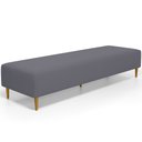 Ver imagem 1 de Puff Decorativo Sala de Estar Bali W01 Pés Palito 210x60cm Suede Cinza - Lyam Decor