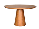 Ver imagem 1 de Mesa de Jantar Redonda Mj 13 4 Lugares Base Cone com Marchetaria em Cinamomo — Imbuia Claro