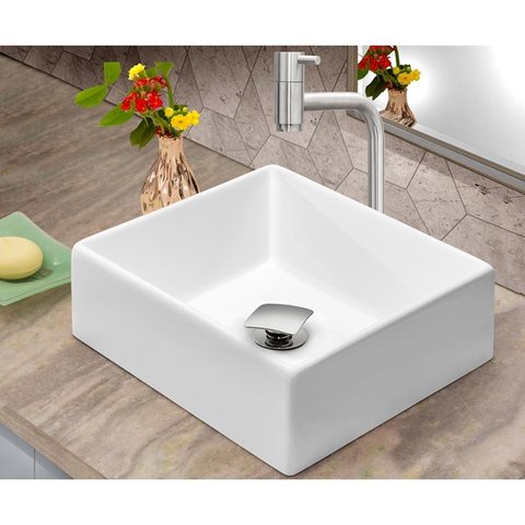 Kit Cuba Tulipa Sobrepor com Torneira Inox e Valvula Click
