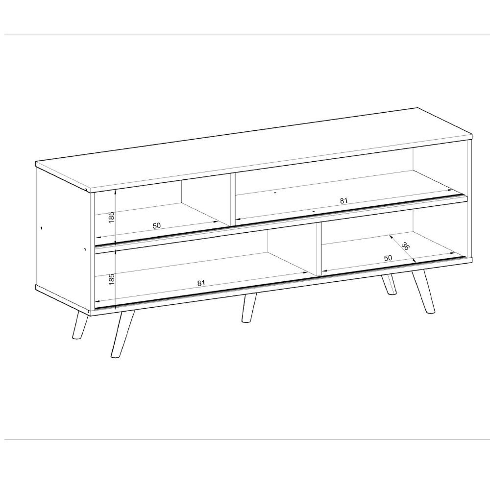 Rack para Tv até 50 Polegadas Porta Correr Cor Rústica Demolição / Off White - 5