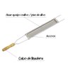 Kit 4 Espetos Assar Queijo e Pão Alho Churrasco Cabo Madeira - 4