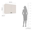 Ver imagem 3 de Armário Aéreo 2 Portas Rubi 80cm Off White Branco Yescasa