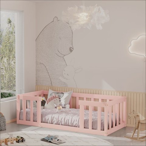 Cama Infantil Montessoriana Rosa