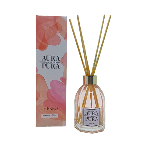 Difusor de Varetas Frésia e Bergamota, 200ml, Aura Pura da Herbo