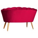 Ver imagem 4 de Recamier Divã Namoradeira Pétala 02 Lugares Veludo Vermelho Escarlate