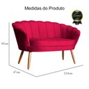Ver imagem 5 de Recamier Divã Namoradeira Pétala 02 Lugares Veludo Vermelho Escarlate